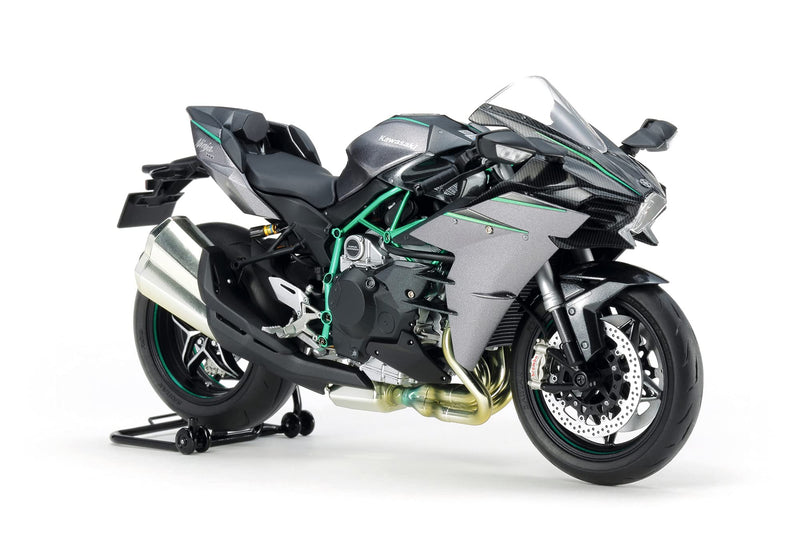 Tamiya 1/12 Scale Model Assembly 14136 1:12 Kawasaki Ninja H2 Carbon, réplica Fiel, plástico, Hobby, Pegado, Kit de modelismo, Montaje, sin Pintar, Color (Grey Marl