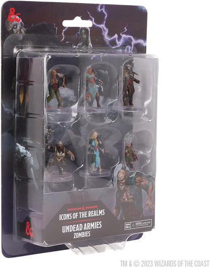 Wizkids D&D Icons of The Realms Miniatures Prepainted Undead Armies - Zombies Set