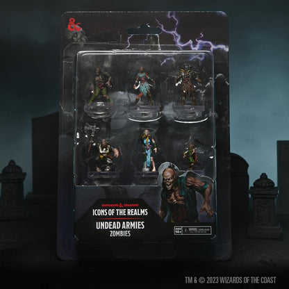 Wizkids D&D Icons of The Realms Miniatures Prepainted Undead Armies - Zombies Set