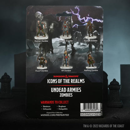 Wizkids D&D Icons of The Realms Miniatures Prepainted Undead Armies - Zombies Set