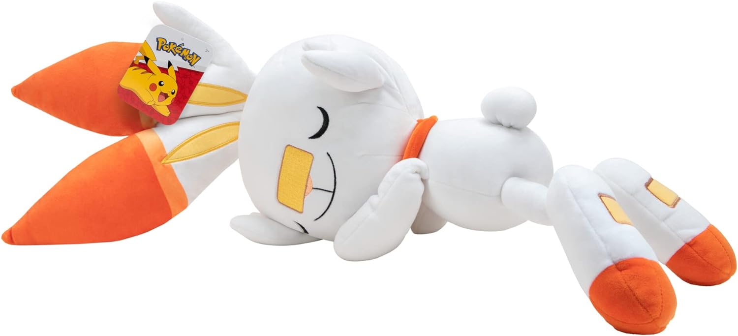 Pokémon PKW2704 - 45cm Schlafendes Plüsch - Hopplo, offizielles Pokémon Plüsch