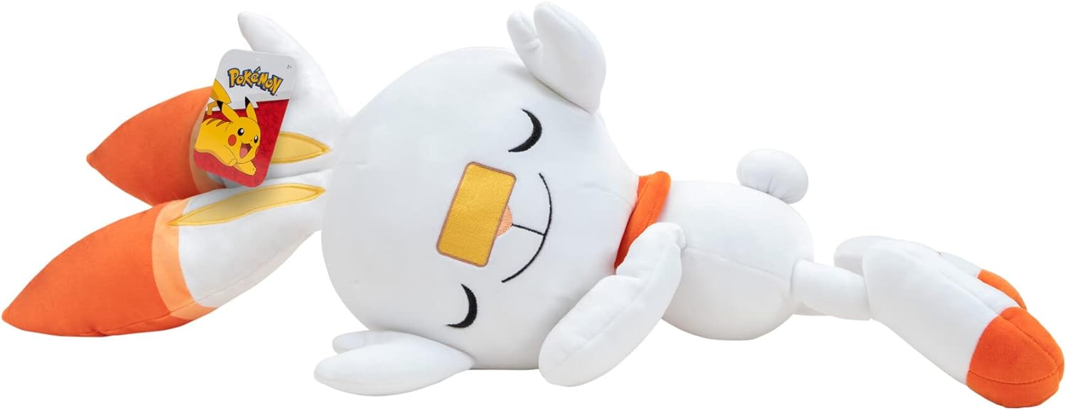 Pokémon PKW2704 - 45cm Schlafendes Plüsch - Hopplo, offizielles Pokémon Plüsch