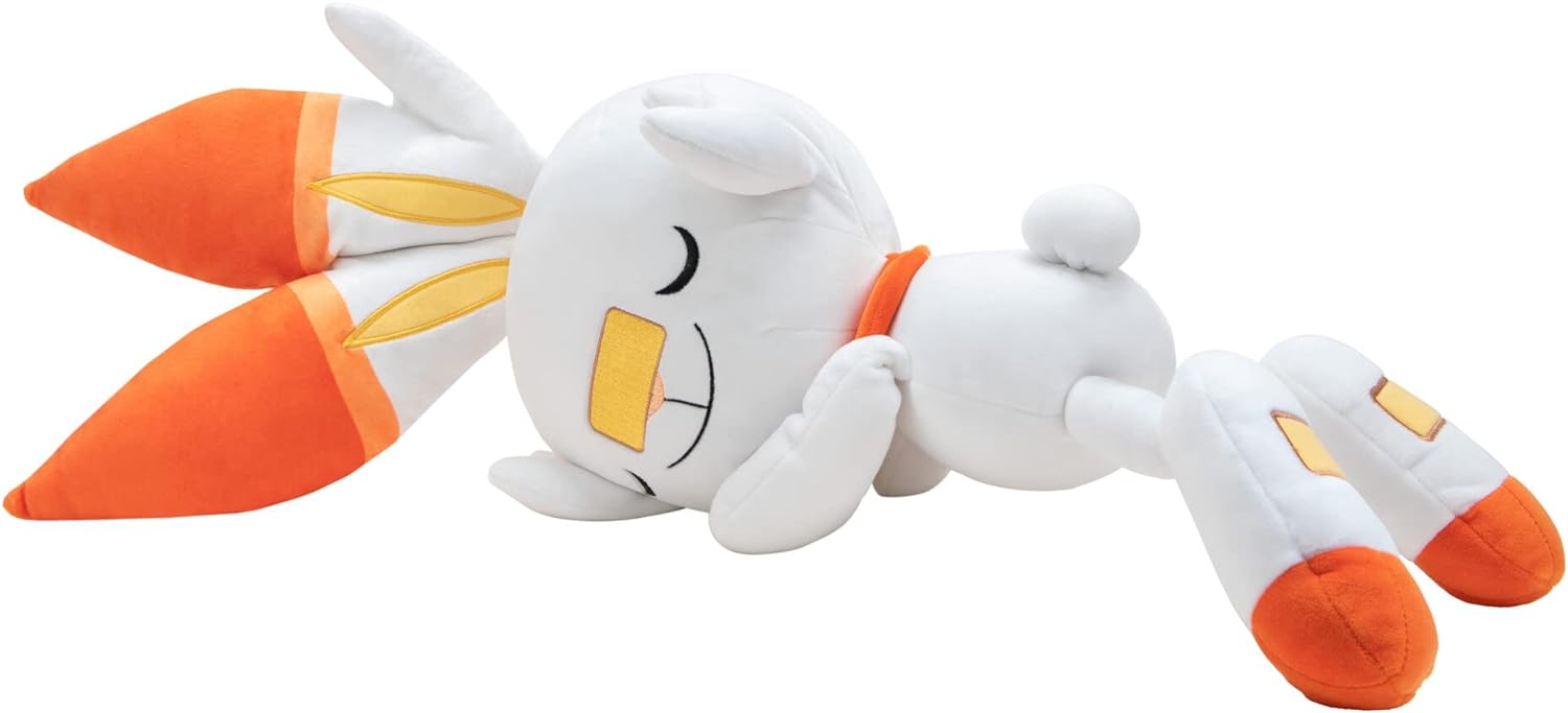 Pokémon PKW2704 - 45cm Schlafendes Plüsch - Hopplo, offizielles Pokémon Plüsch