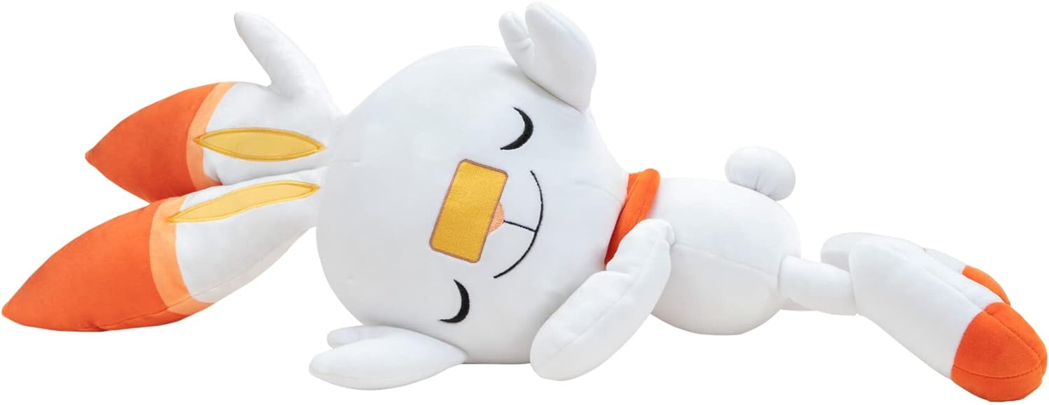 Pokémon PKW2704 - 45cm Schlafendes Plüsch - Hopplo, offizielles Pokémon Plüsch