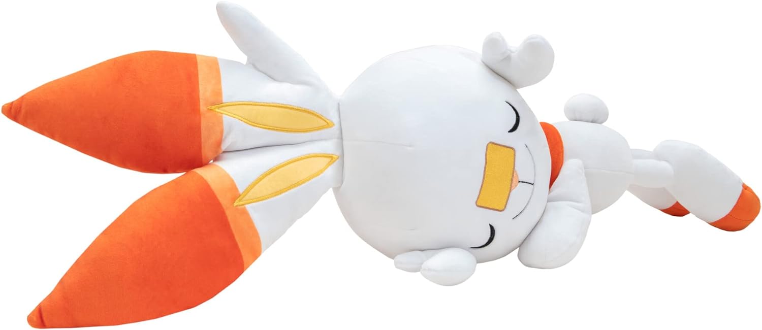 Pokémon PKW2704 - 45cm Schlafendes Plüsch - Hopplo, offizielles Pokémon Plüsch