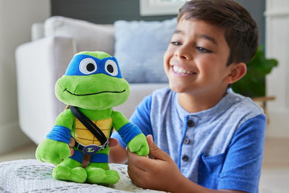 Teenage Mutant Ninja Turtles: Mutant Mayhem Leonardo Plush Toy, 8 Inch Blue Masked Soft Doll of TMNT Movie Character Leader Leo, HRC77