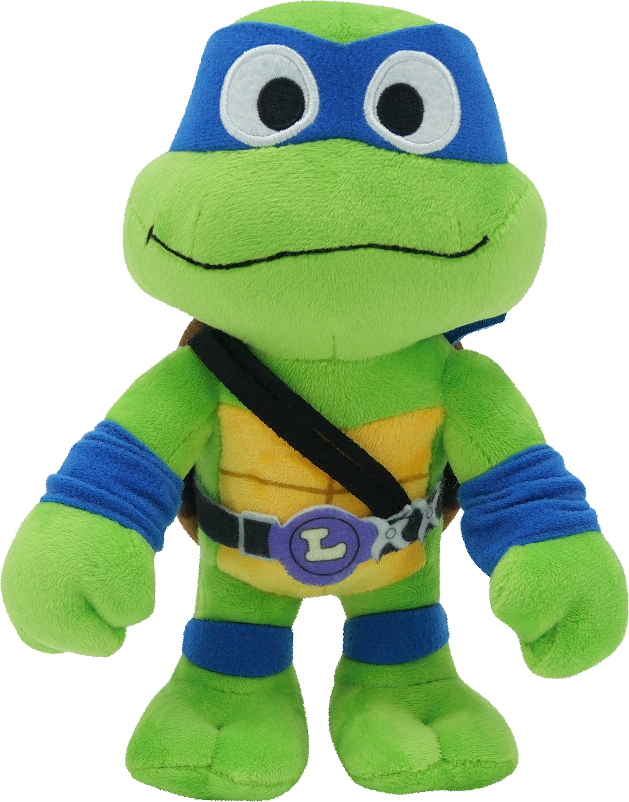 Teenage Mutant Ninja Turtles: Mutant Mayhem Leonardo Plush Toy, 8 Inch Blue Masked Soft Doll of TMNT Movie Character Leader Leo, HRC77