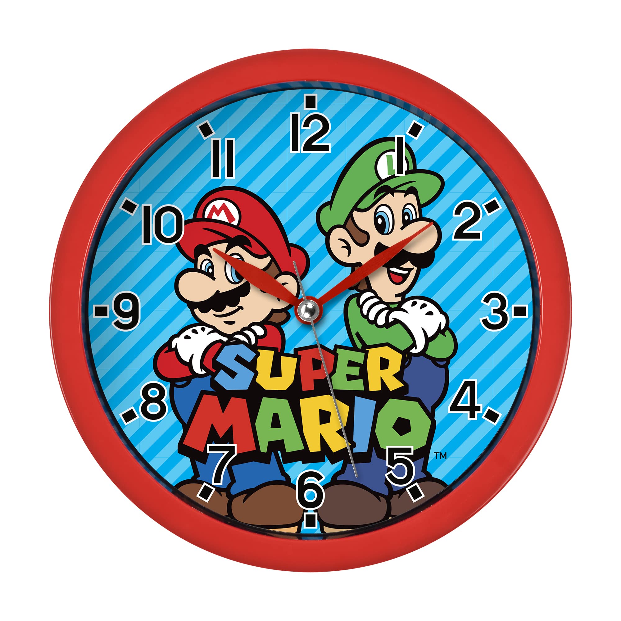 Nintendo Super Mario Brothers Red & Blue Wall Clock GSM3047