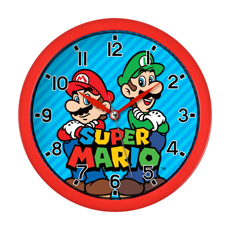 Nintendo Super Mario Brothers Red & Blue Wall Clock GSM3047