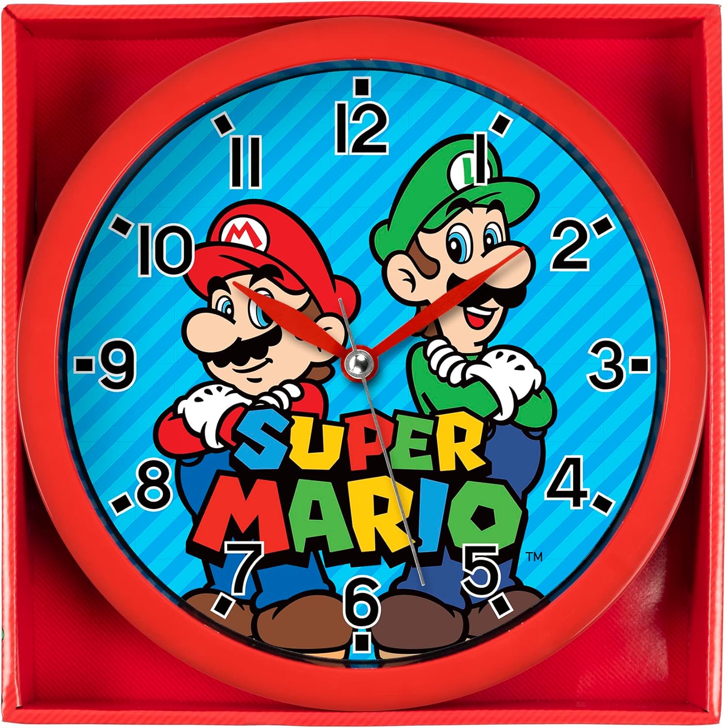Nintendo Super Mario Brothers Red & Blue Wall Clock GSM3047