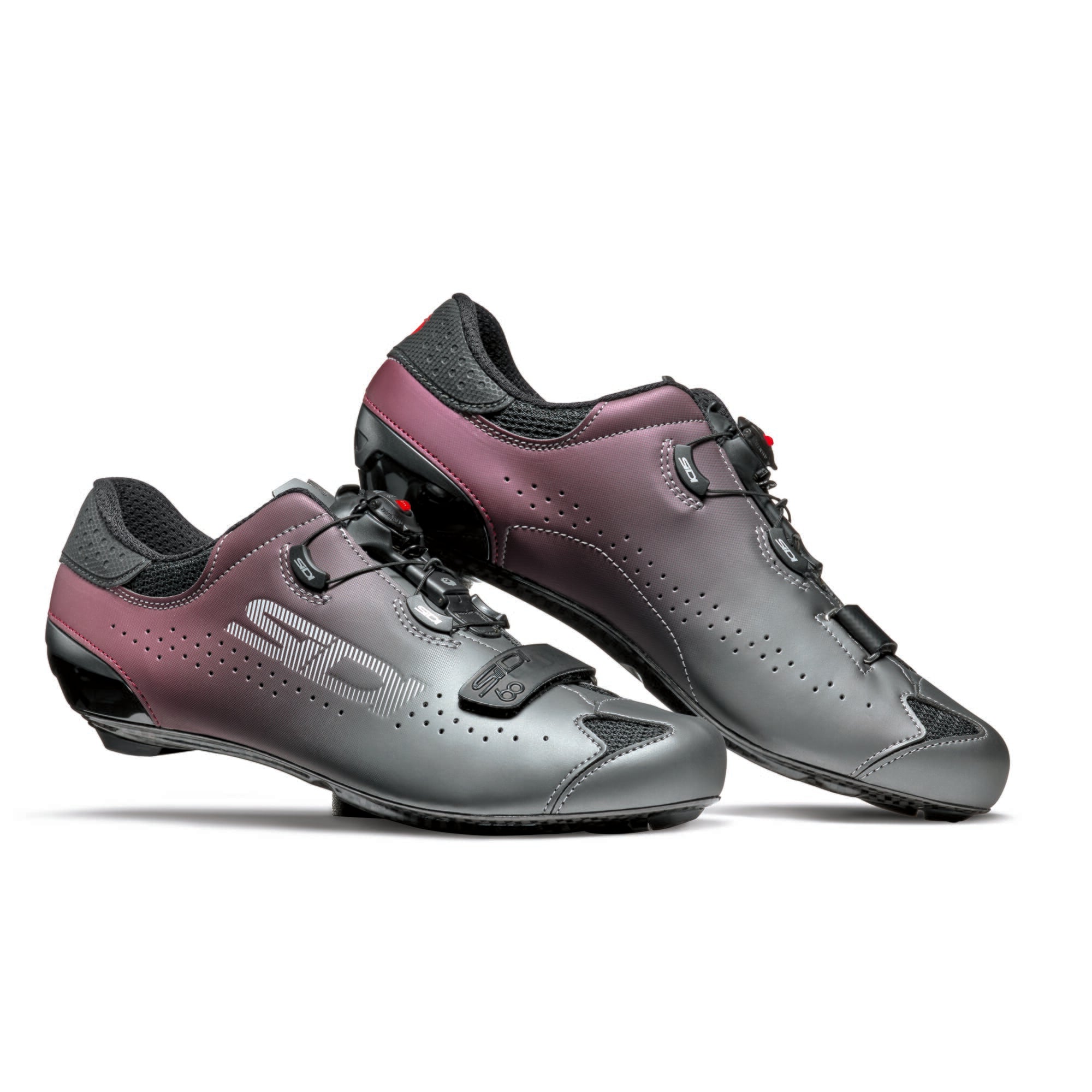 Sidi Sixty Road Shoes - Fluo Colour 46 Anthracite/Vino