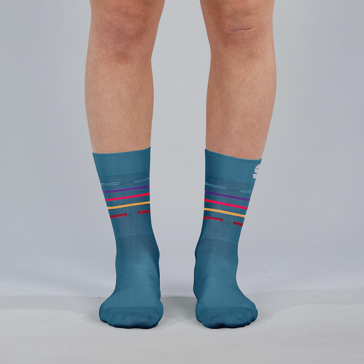 Sportful Vélodrome Women's Socks L/XL Blue Sea/Multicolor