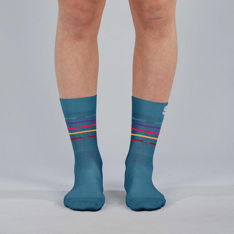 Sportful Vélodrome Women's Socks L/XL Blue Sea/Multicolor