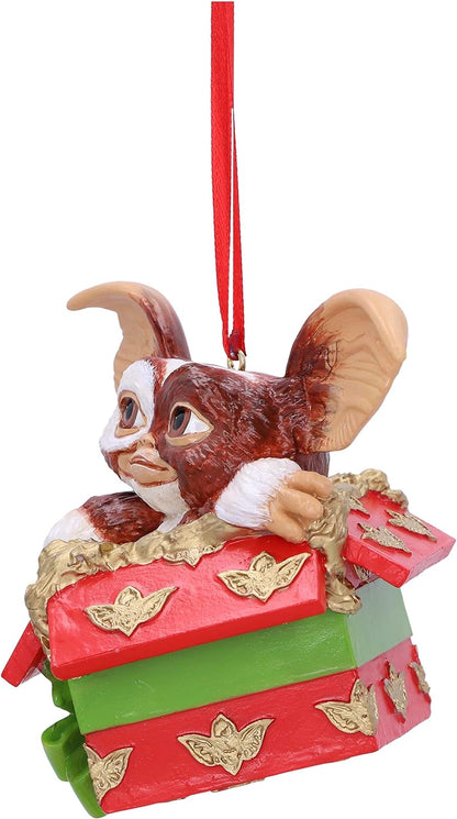 Nemesis Now Gremlins Gizmo Gift Hanging Ornament 10cm, Resin, Officially Licensed Gremlins Merchandise, Gremlins Christmas Decoration, Cast in the Finest Resin, Hand-Painted