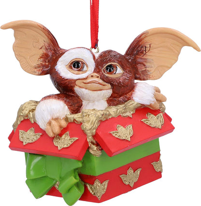 Nemesis Now Gremlins Gizmo Gift Hanging Ornament 10cm, Resin, Officially Licensed Gremlins Merchandise, Gremlins Christmas Decoration, Cast in the Finest Resin, Hand-Painted