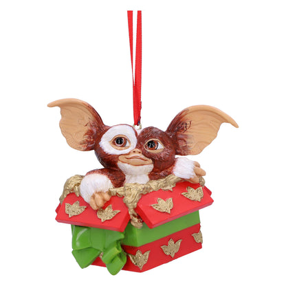 Nemesis Now Gremlins Gizmo Gift Hanging Ornament 10cm, Resin, Officially Licensed Gremlins Merchandise, Gremlins Christmas Decoration, Cast in the Finest Resin, Hand-Painted