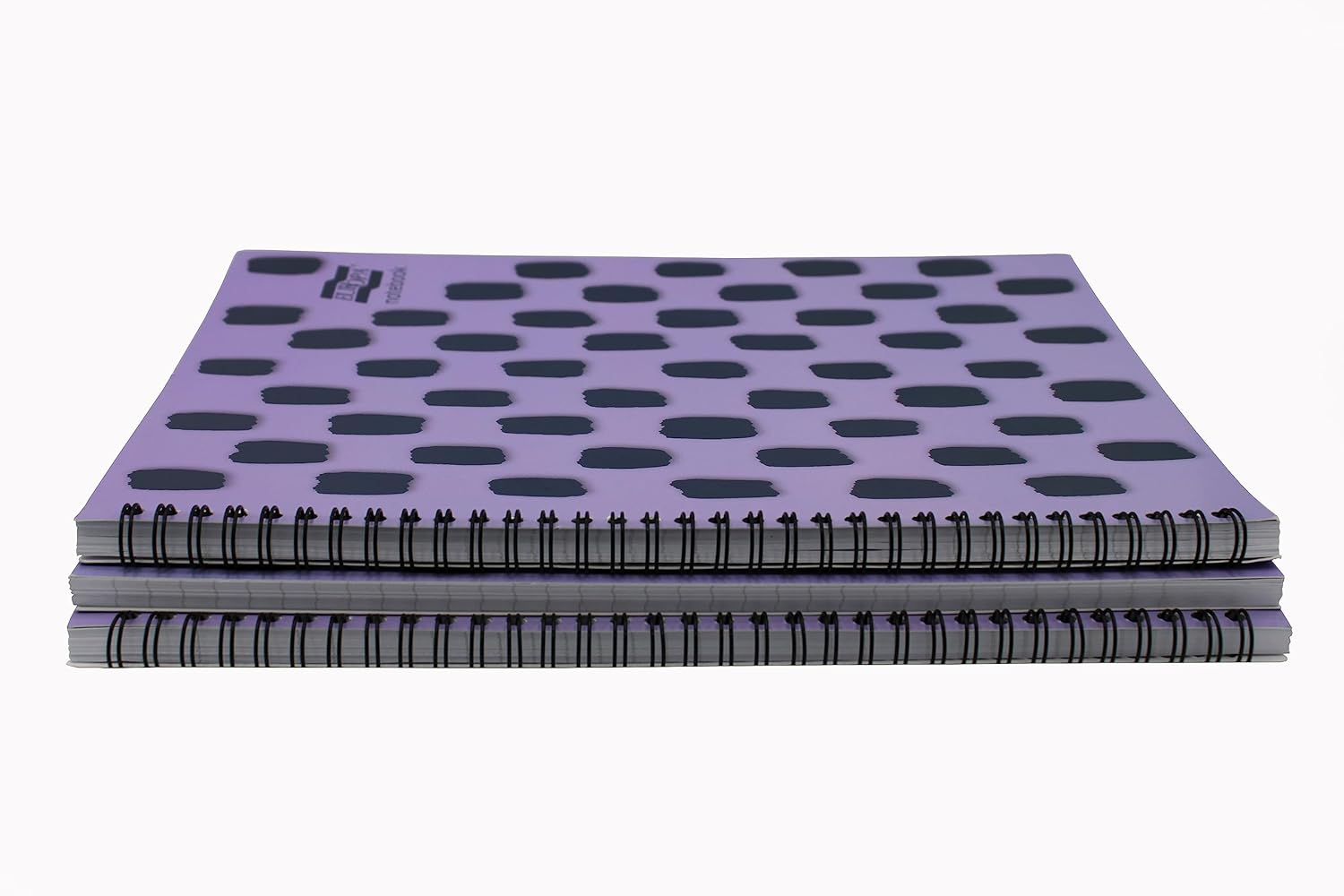 Exacompta Europa Splash - Ref EU1502Z Wirebound Notebooks, Bright Cover, 160 Lined Pages, A4+ Size with Micro-Perforated Pages, Pack of 3 Purple Cover