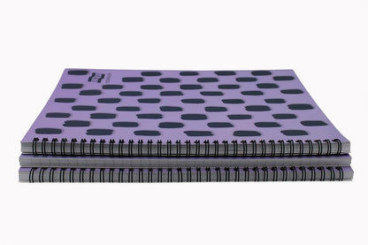 Exacompta Europa Splash - Ref EU1502Z Wirebound Notebooks, Bright Cover, 160 Lined Pages, A4+ Size with Micro-Perforated Pages, Pack of 3 Purple Cover