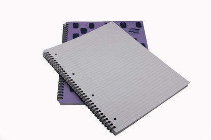 Exacompta Europa Splash - Ref EU1502Z Wirebound Notebooks, Bright Cover, 160 Lined Pages, A4+ Size with Micro-Perforated Pages, Pack of 3 Purple Cover