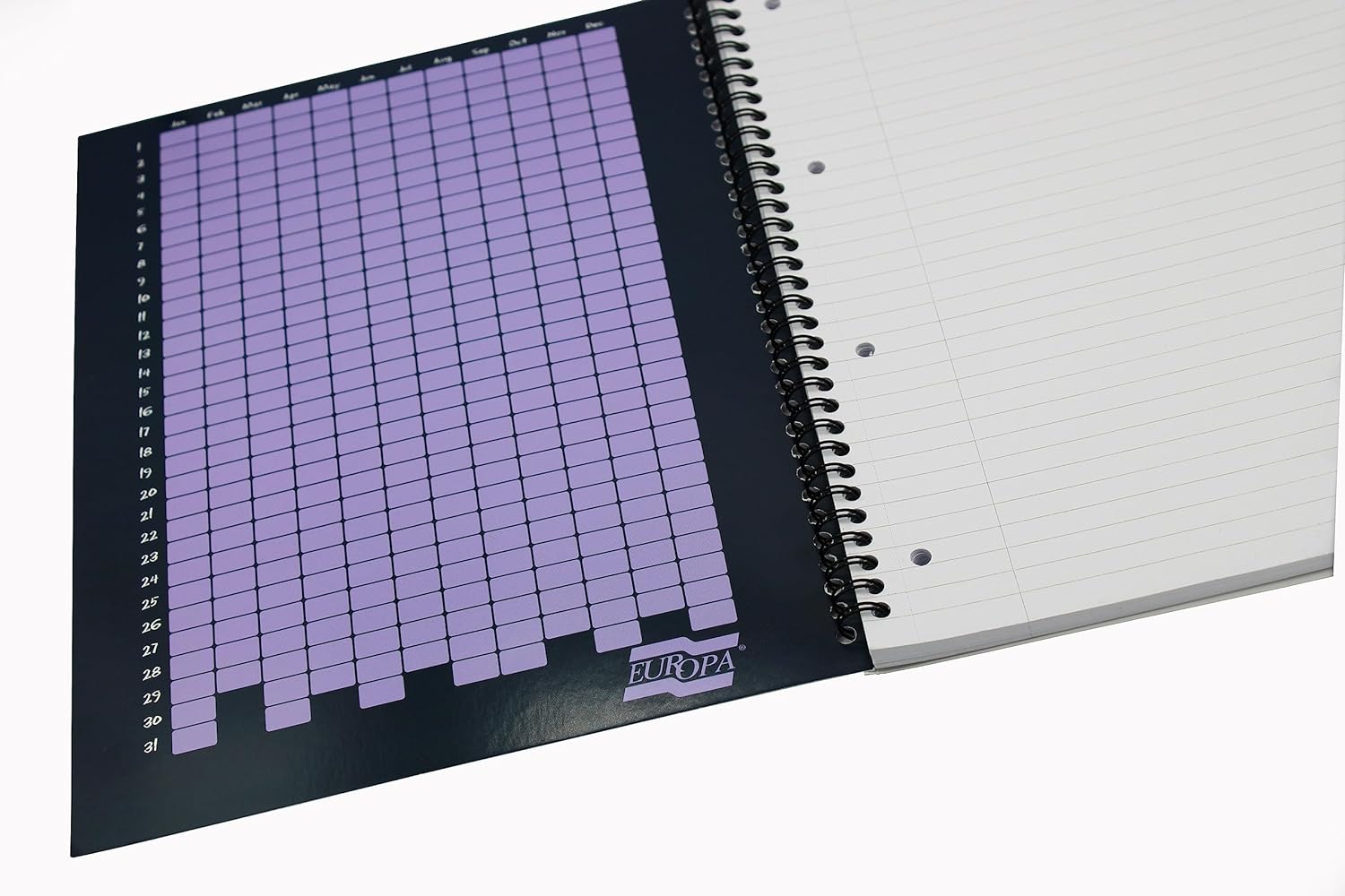 Exacompta Europa Splash - Ref EU1502Z Wirebound Notebooks, Bright Cover, 160 Lined Pages, A4+ Size with Micro-Perforated Pages, Pack of 3 Purple Cover