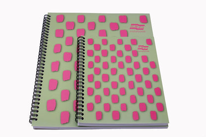 Exacompta Europa Splash - Ref EU1503Z Wirebound Notebooks, Bright Cover, 160 Lined Pages, A4+ Size with Micro-Perforated Pages, Pack of 3 Pink/Green Cover