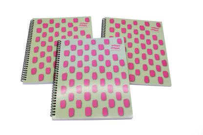 Exacompta Europa Splash - Ref EU1503Z Wirebound Notebooks, Bright Cover, 160 Lined Pages, A4+ Size with Micro-Perforated Pages, Pack of 3 Pink/Green Cover