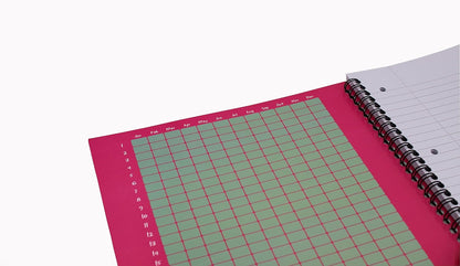 Exacompta Europa Splash - Ref EU1503Z Wirebound Notebooks, Bright Cover, 160 Lined Pages, A4+ Size with Micro-Perforated Pages, Pack of 3 Pink/Green Cover