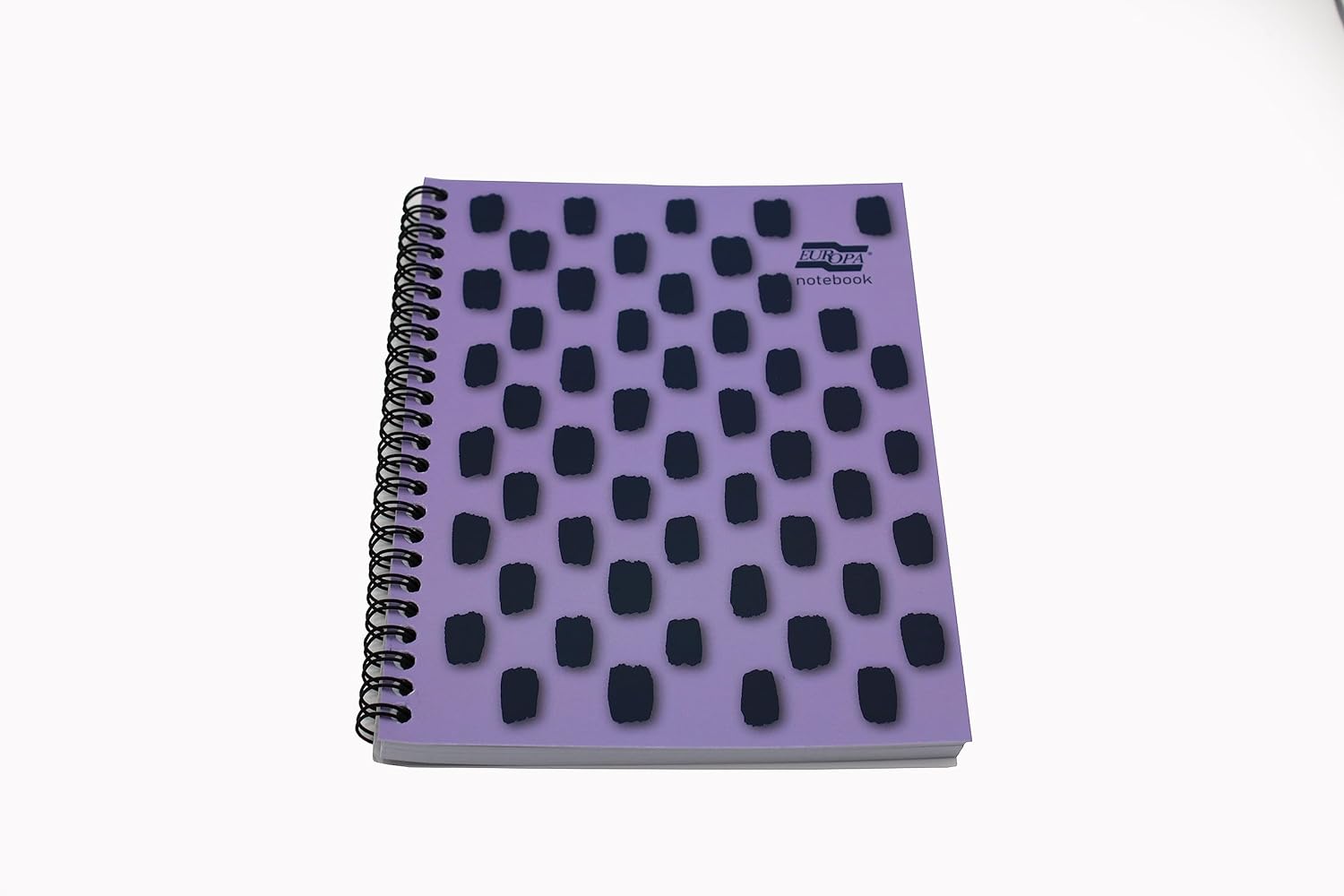 Exacompta Europa Splash - Ref EU1504Z Wirebound Notebooks, Bright Cover, 160 Lined Pages, A5 Size with Micro-Perforated Pages, Pack of 3 Purple Cover
