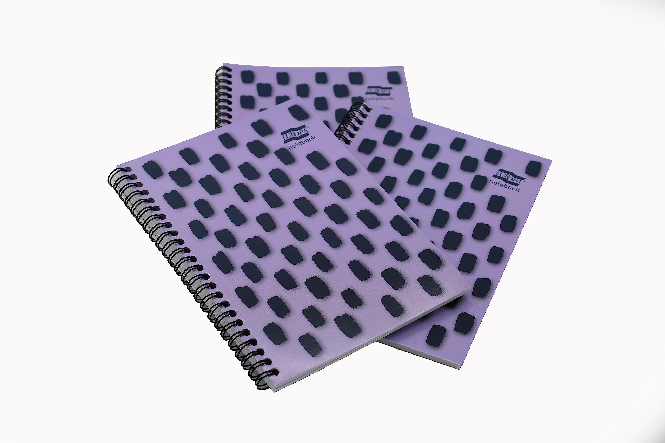 Exacompta Europa Splash - Ref EU1504Z Wirebound Notebooks, Bright Cover, 160 Lined Pages, A5 Size with Micro-Perforated Pages, Pack of 3 Purple Cover
