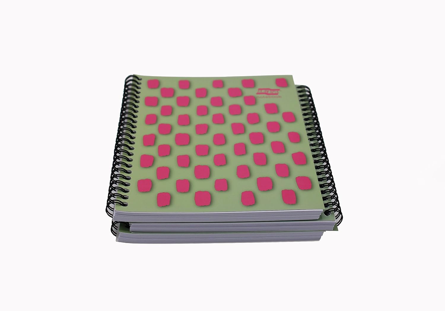 Exacompta Europa Splash - Ref EU1505Z Wirebound Notebooks, Bright Cover, 160 Lined Pages, A5 Size with Micro-Perforated Pages, Pack of 3 Pink/Green Cover