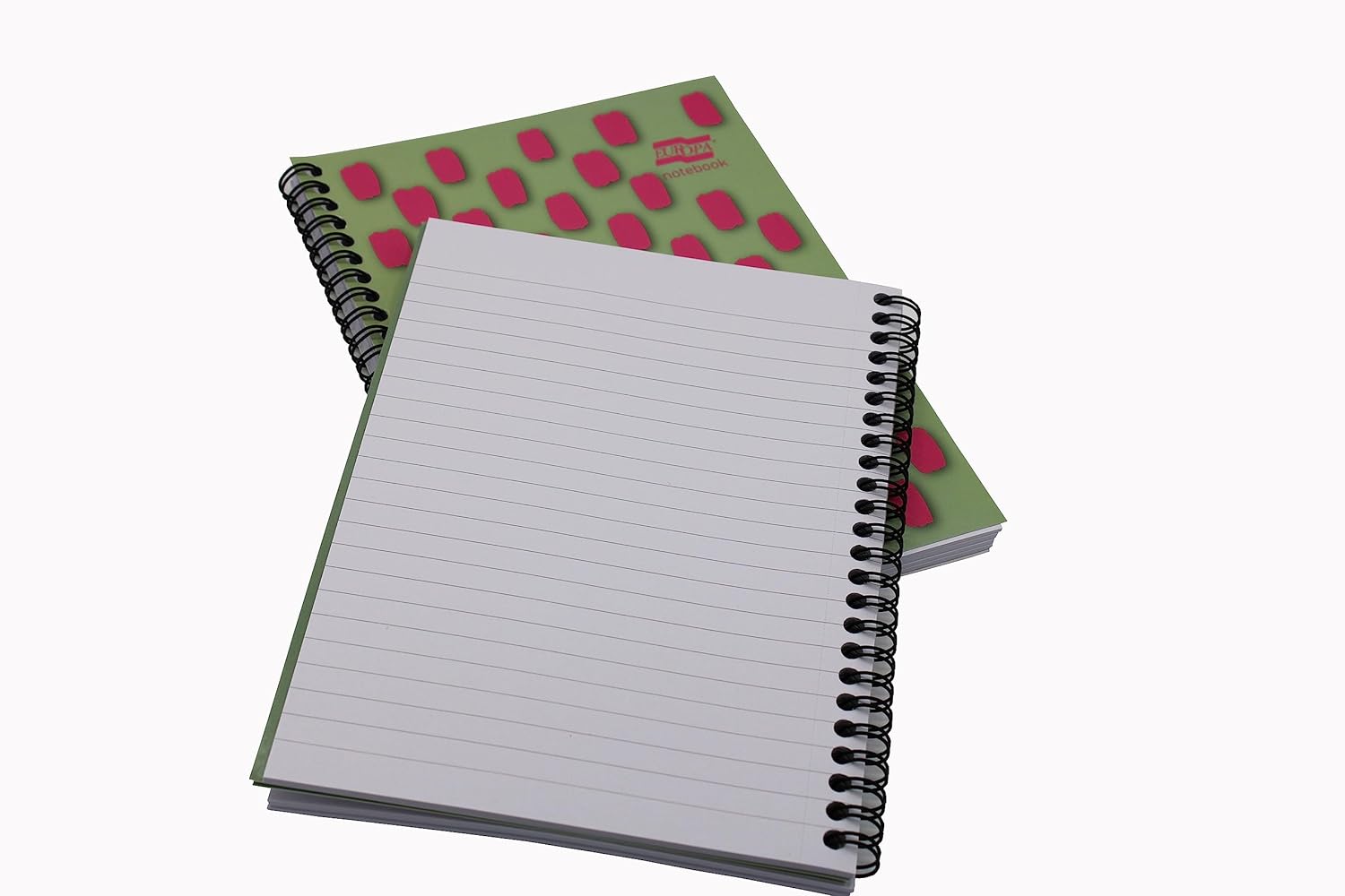 Exacompta Europa Splash - Ref EU1505Z Wirebound Notebooks, Bright Cover, 160 Lined Pages, A5 Size with Micro-Perforated Pages, Pack of 3 Pink/Green Cover