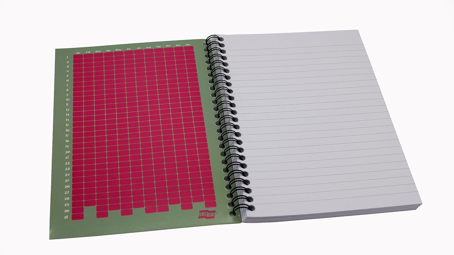 Exacompta Europa Splash - Ref EU1505Z Wirebound Notebooks, Bright Cover, 160 Lined Pages, A5 Size with Micro-Perforated Pages, Pack of 3 Pink/Green Cover