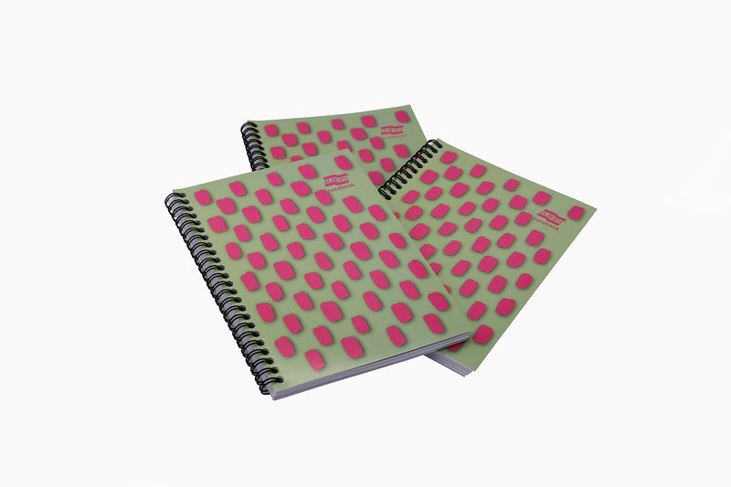 Exacompta Europa Splash - Ref EU1505Z Wirebound Notebooks, Bright Cover, 160 Lined Pages, A5 Size with Micro-Perforated Pages, Pack of 3 Pink/Green Cover