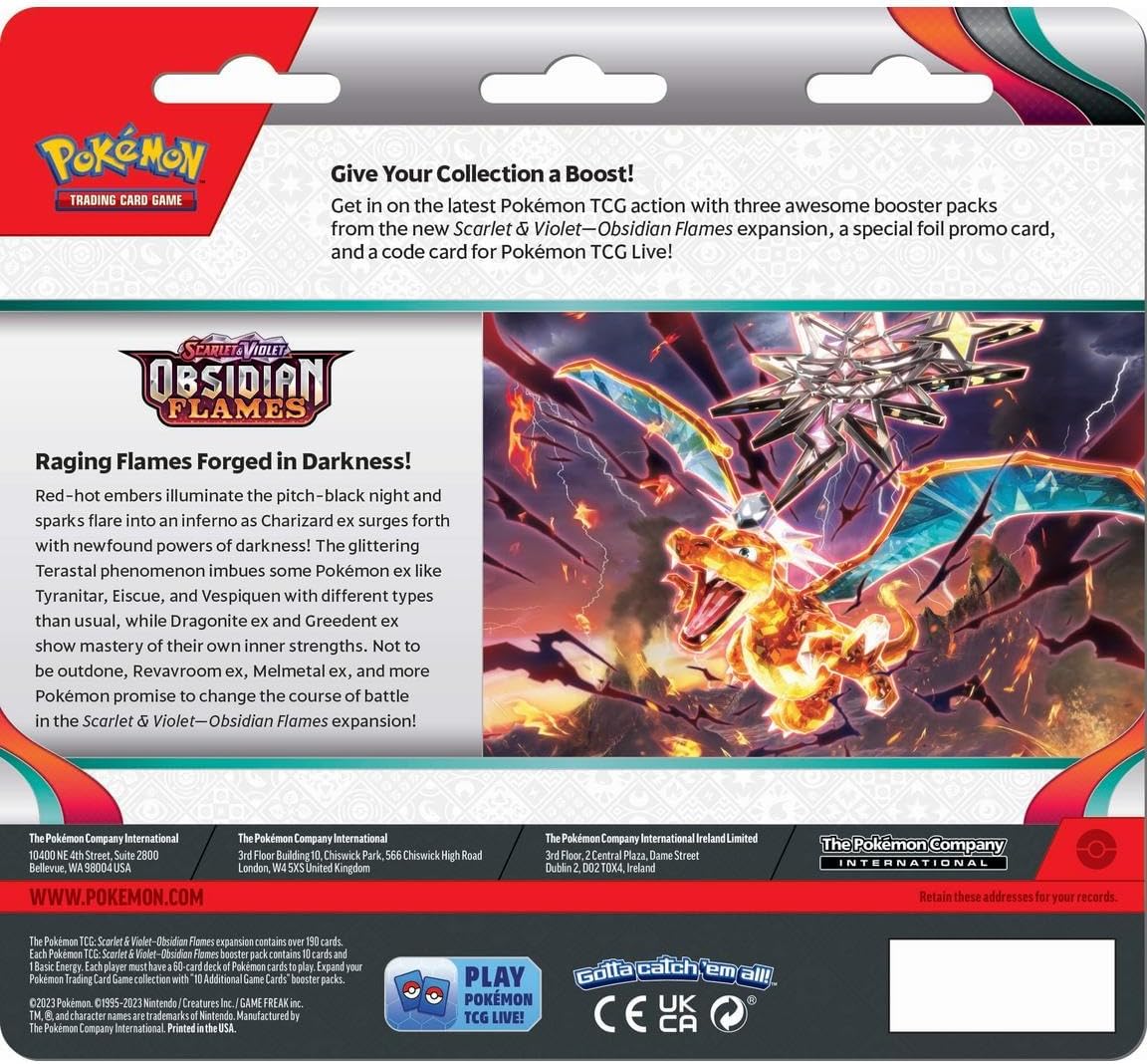 Pokémon TCG – Scarlet and Purple – Blister Pack of 3 Eevee Obsidian and Tomberro Flame Booster Packs (1 Booster Pack of 1