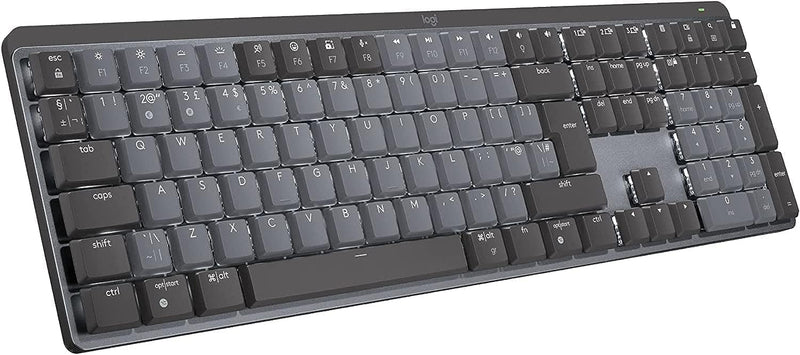 Logitech MX Mechanical Wireless Illuminated Performance Keyboard, Tactile Quiet Switches, QWERTY US International Layout
