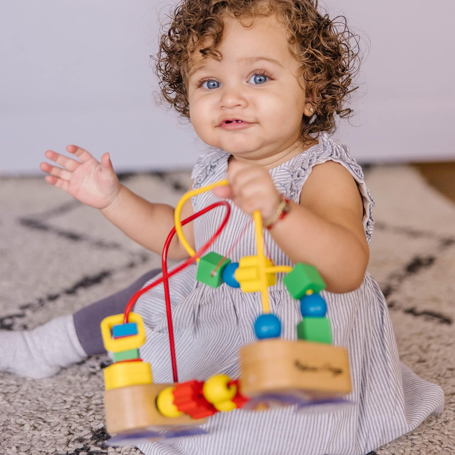 Melissa, Doug First Bead Maze | Developmental Toy | Motor Skills | 3+ , Multicolor, 19.685 cm H x 9.525 cm W x 17.78 cm L