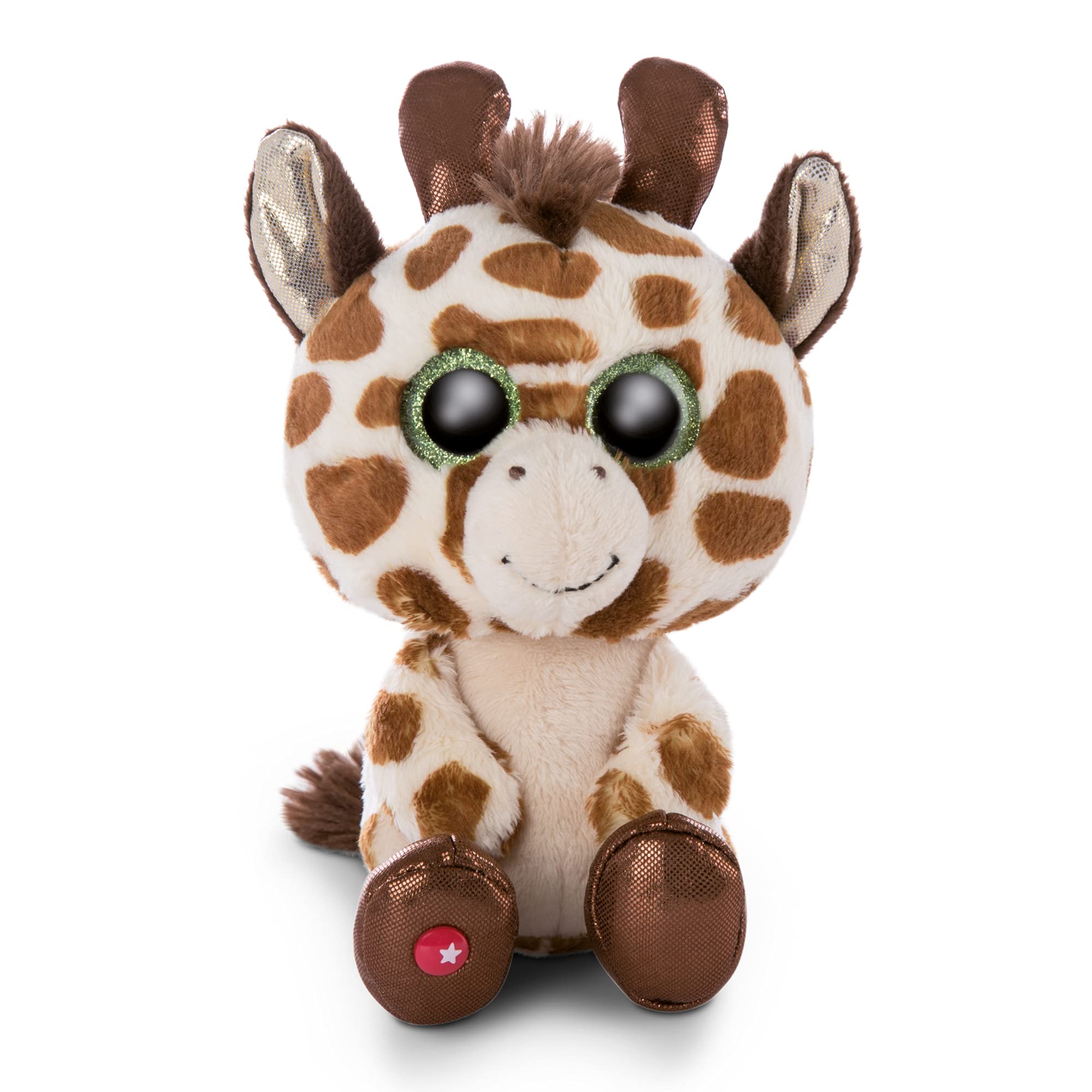 NICI 46944 Original – Glubschis Giraffe Halla 15 cm – Cute Cuddly Toys – Fluffy Stuffed Big Glittery Eyes – Plush Zoo Animals to Cuddle & Play, Beige/Brown 15 cm Giraffe