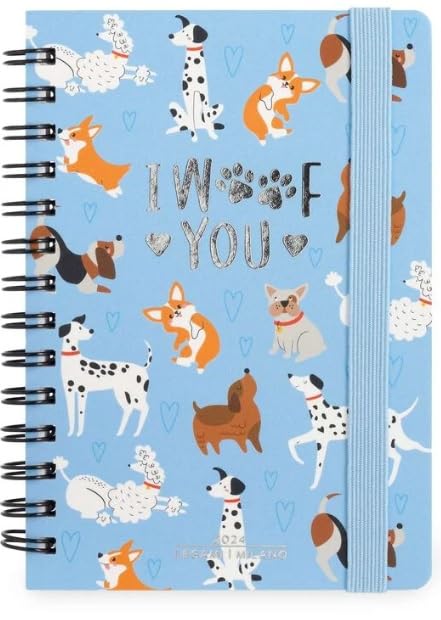 Legami - Spiral Weekly Diary Small, 12 Months, from January 2024 to December 2024, Folding Planner 2024/2025, Elastic Closure, Final Pocket, Address Book, 8.5x13 cm, Magic Theme