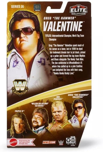 WWE Elite Collection Greg The Hammer Valentine Wrestling Action Figure Legends Mattel Series 20, HLP57