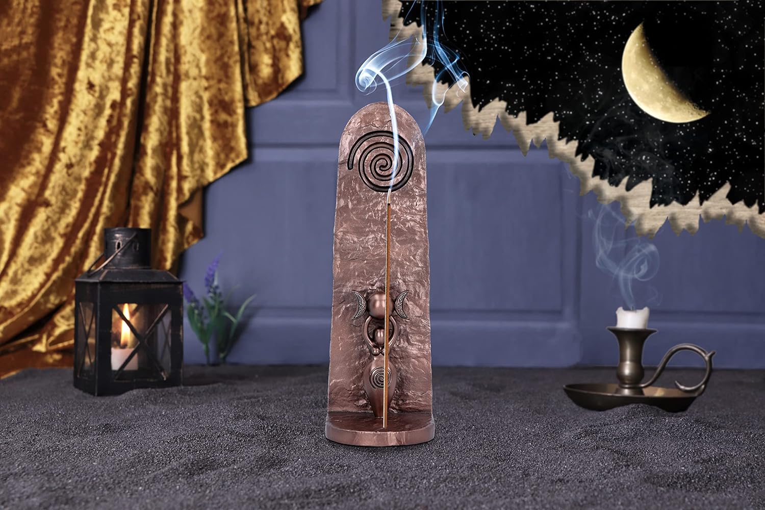 Exclusive Bronze Spiral Goddess Incense Holder 23.5Cm