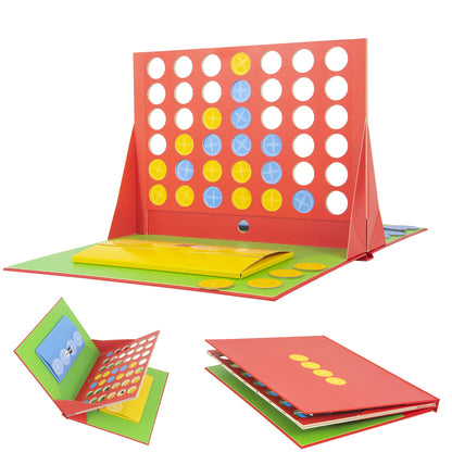 Pop-Up Games 4 in a Row - Unique Folding Design of Classic Connect 4 Game - Pop up Row of 4 Strategy Board Game for Kids/Children/Adults