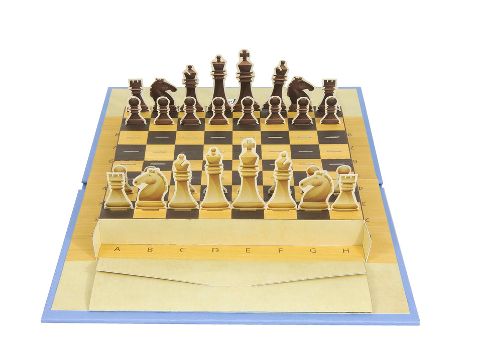 Pop-Up Games Pocket Pop-Up Chess Set - Unique Foldable Design Travel Chess Piece Set - Traditional Strategy Board Game for Kids/Children/Adults