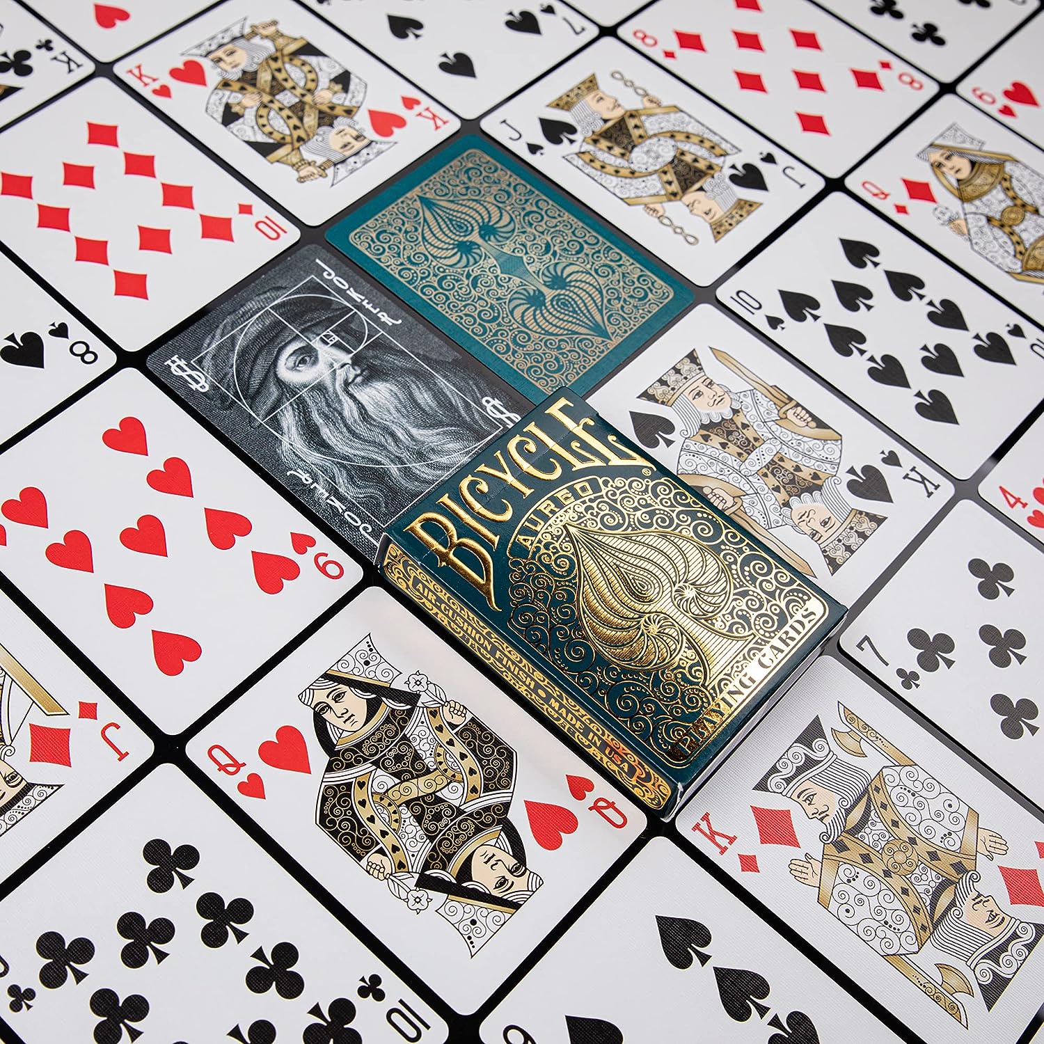 Bicycle Aureo Playing Cards - 1 x Showstopper Card Deck, Easy To Shuffle & Durable, Great Gift For Card Collectors Poker Aureo