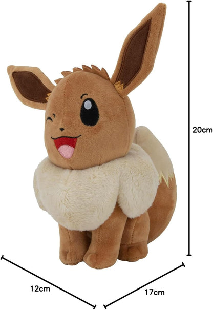 Pokémon PKW3079-20 cm Plüsch - Evoli, offizielles Plüsch
