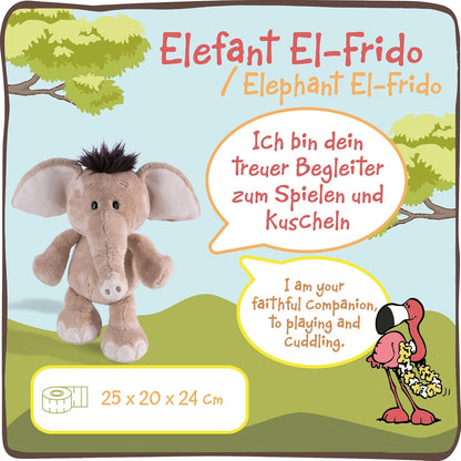 NICI Olifant Knuffeldier El-Frido 25 cm – Olifantenknuffels voor Meisjes, Jongens en Baby's – Pluizige Olifant Knuffel om te Spelen, Knuffelen en Verzamelen – Gezellige Pluche Dieren