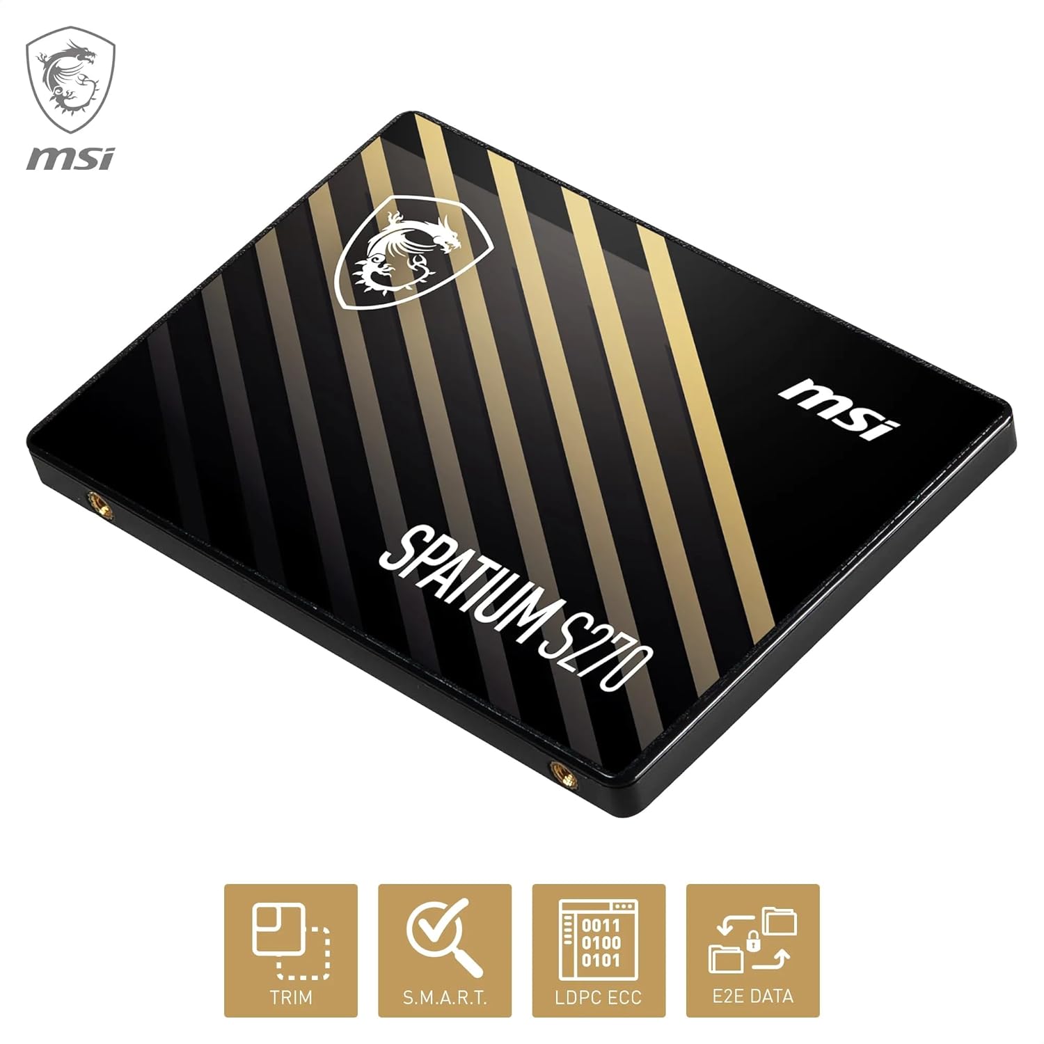 MSI SPATIUM S270 SATA 2.5 480GB - Internal Solid State Drive, 500MB/s Read & 450MB/s Write, 3D NAND, Built-In Data Security, MSI Center - 5 Year Warranty (250 TBW