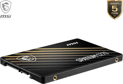 MSI SPATIUM S270 SATA 2.5 480GB - Internal Solid State Drive, 500MB/s Read & 450MB/s Write, 3D NAND, Built-In Data Security, MSI Center - 5 Year Warranty (250 TBW