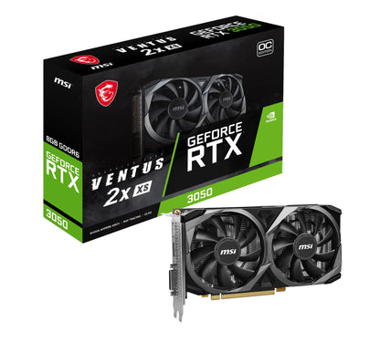 MSI GeForce RTX 3050 VENTUS 2X XS 8G OC Gaming Graphics Card - 8GB GDDR6, 1807 MHz, PCI Express Gen 4 x 8, 128-bit, 1x DP v 1.4a, HDMI 2.1 (Supports 4K