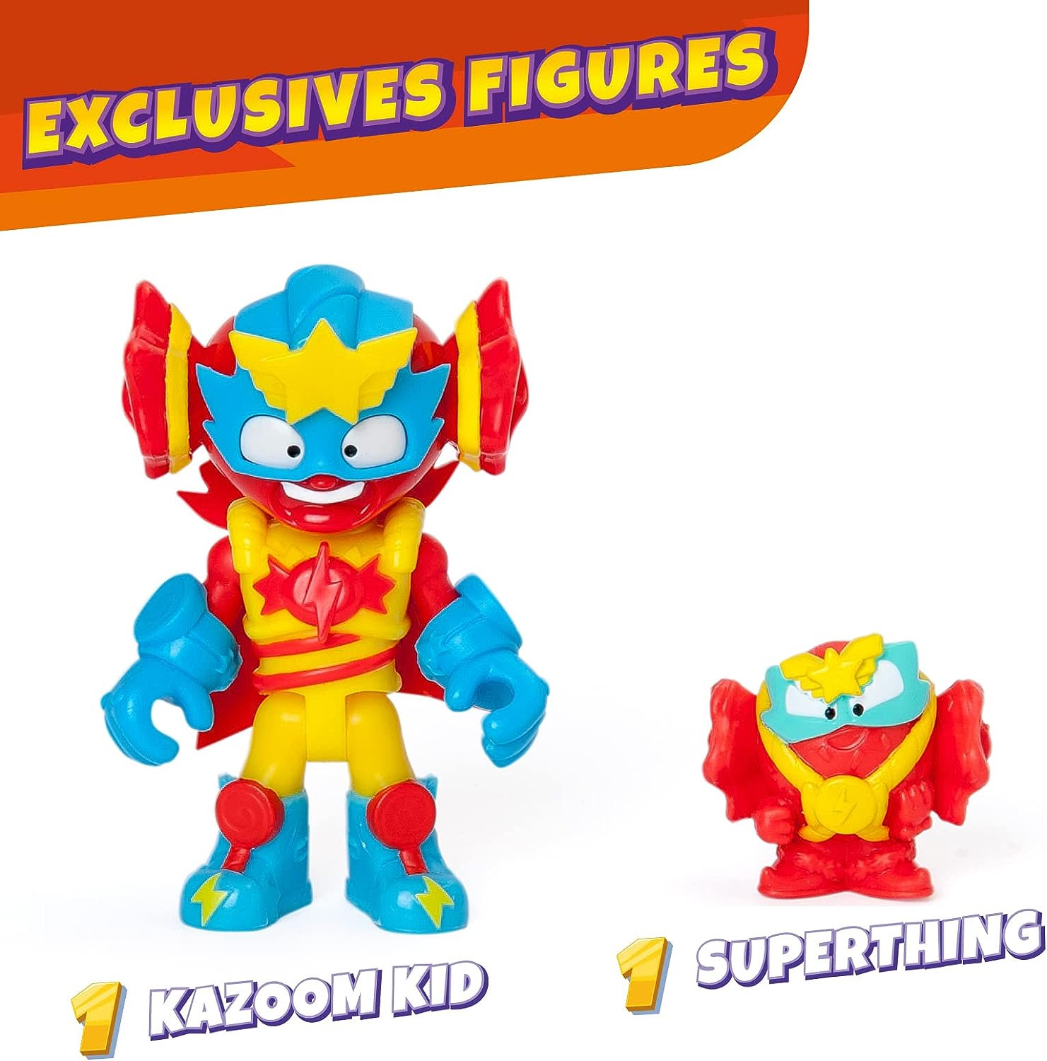 SUPERTHINGS Superbot Power Arms Sugarfun – Articulated hero robot with flexible arms and combat accessory. Includes 1 exclusive Kazoom Kid and 1 exclusive SuperThing