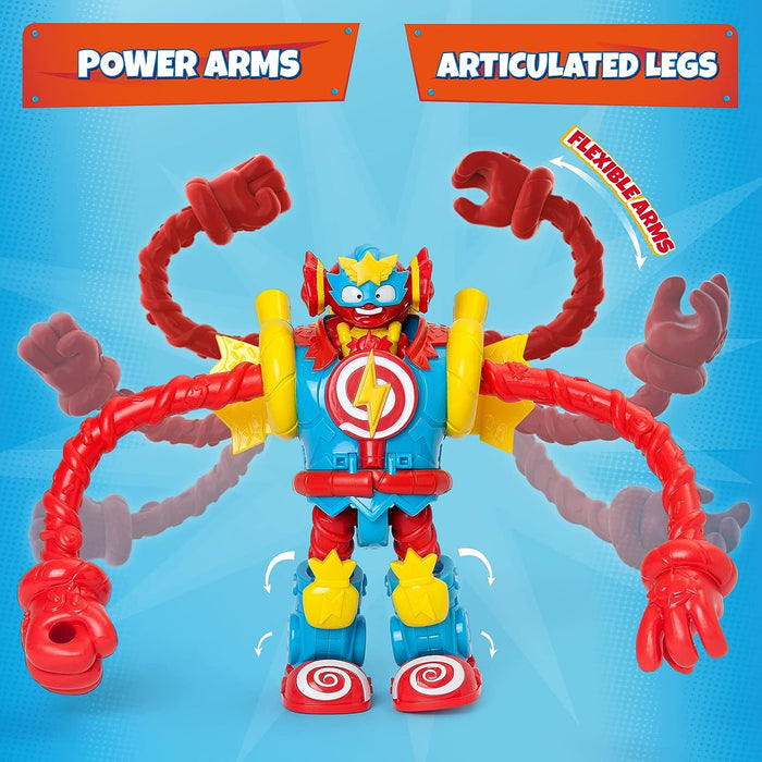 SUPERTHINGS Superbot Power Arms Sugarfun – Articulated hero robot with flexible arms and combat accessory. Includes 1 exclusive Kazoom Kid and 1 exclusive SuperThing